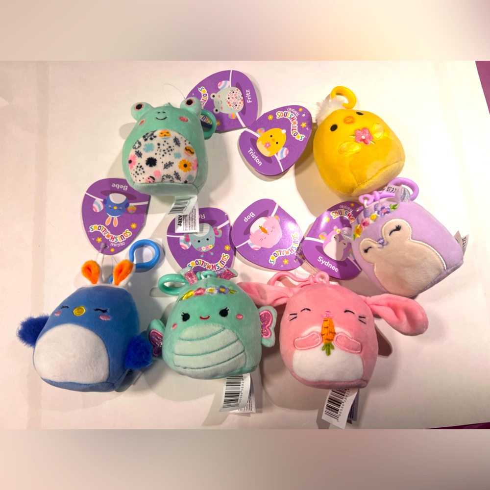 Squishmallows 2024 Easter Clip-On set of 6